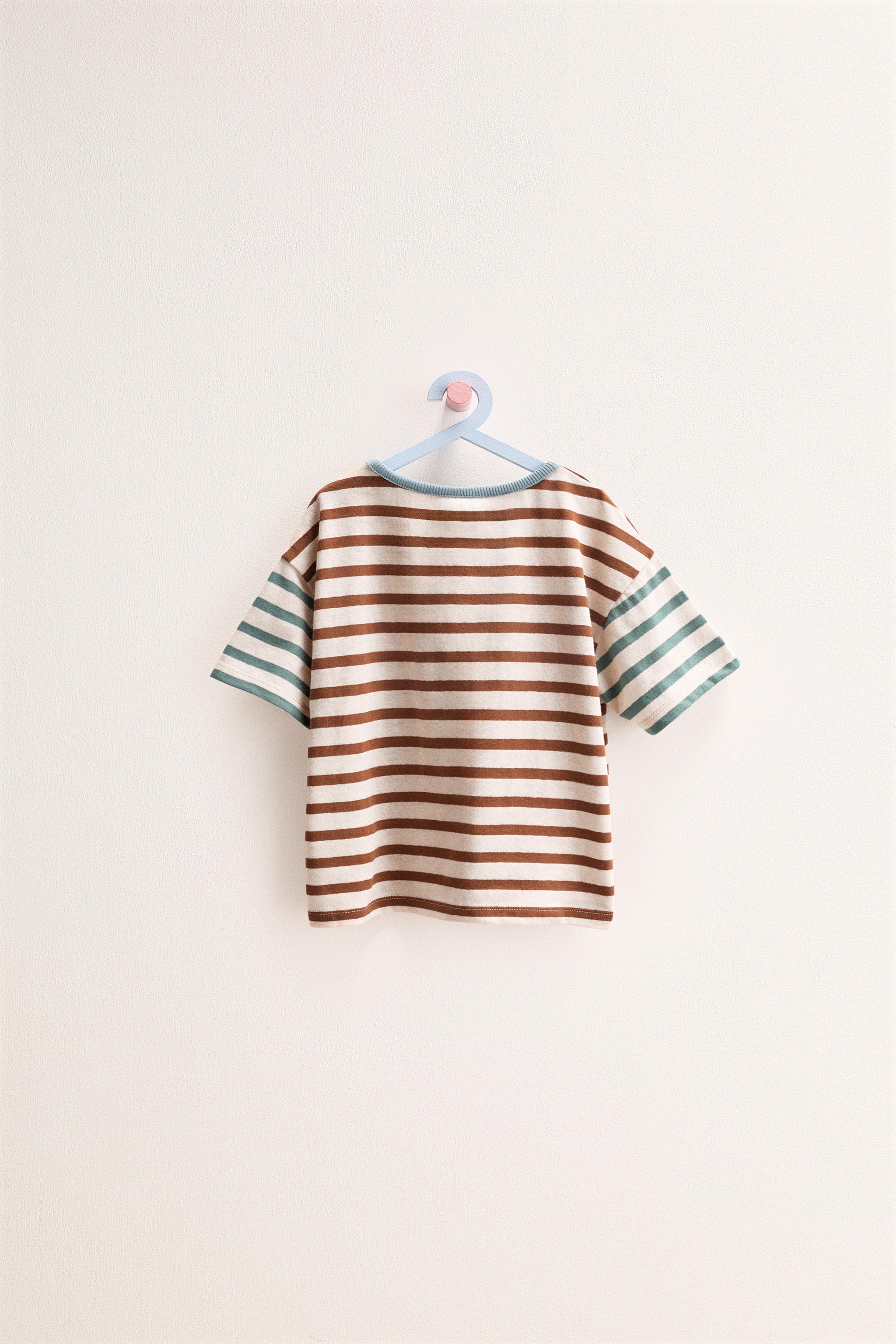 ZARA TIMELESS - STRIPED COTTON LINEN T-SHIRT